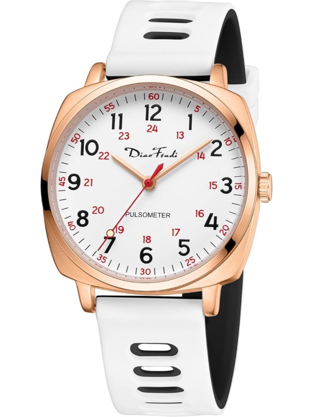 Diaofendi Women's White Rose Gold Analog Medical Professional Waterproof Watch